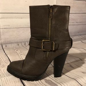 Brown Ankle Heeled Boots